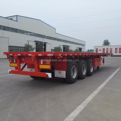 China Widely used truck trailer manufacturer huayu 40ft container flat bed trailers for sale