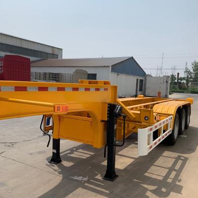 China Skeleton Truck Trailer 3 Axle 20/40 FT/Feet Chassis Truck Semi Trailer For Container With Gooseneck for sale