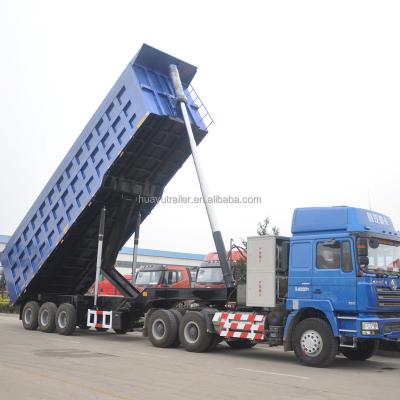 China Truck Trailer 3 Axle Dump Rear Semi Trailer With HYVA Cylinder U Shape Or Square Shape for sale