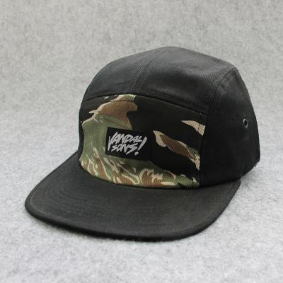 China JOINT china design your own custom woven patch logo camouflage 5 panel hats kids for sale