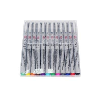 China 12 Colors Customizable Color Hook Pen Water Based Line Drawing for sale