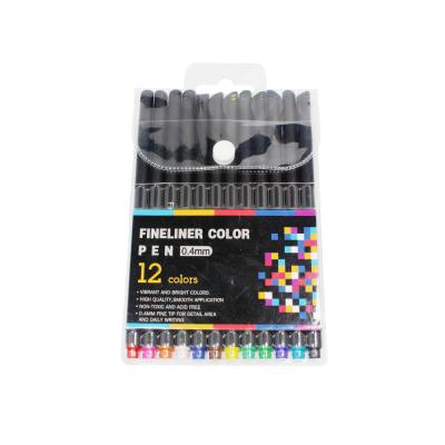 China PP Customized logo Amazon color fineliner pen and pack set for 12 colors writing pen for sale