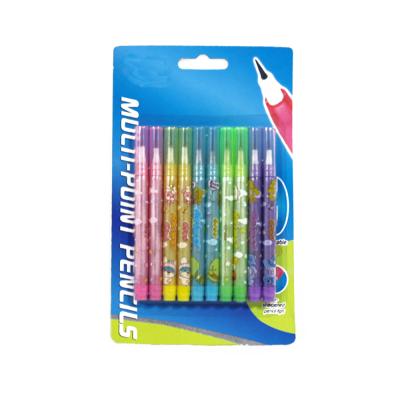 China office & School Pencil Plastic Bullet Push Multi Head Pencil For Kids for sale