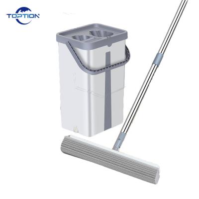 China Sustainable China Supplier PVA Sponge Mop Bucket Set Household Easy Squeeze Mop for sale