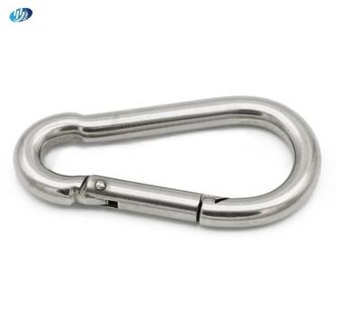 China Healthcare M5 Carabiner Hook 304 Stainless Steel Spring Snap Link Hooks Key Chain For Outdoor Camping Climbing Mountaineering Tent 6 Pcs for sale