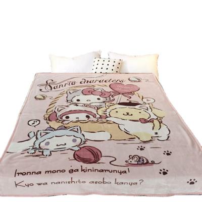 China Anti-pilling 220x240 Super Soft Printing Fleece Throw Mink Blanket For Bed for sale