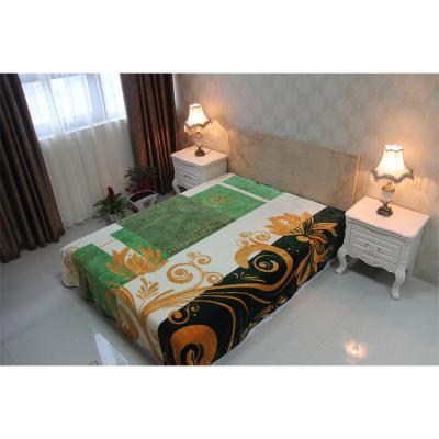 China Custom printing luxury anti-pilling flower printed soft raschel blankets for Korea for sale