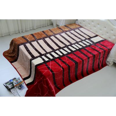 China Spain Korea Anti-pilling Double Bed Comfortable Bedding Cover 1 Ply Raschel Blanket for sale