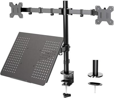 China SPCC Cold Rolled Steel Dual Bracket Adjustable Arm Laptop Monitor Desk Mount For 13