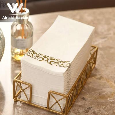 China Luxury Gain Printed Airlaid Tissue Paper Hand Napkins OEM Airlaid White Large Napkin Dinner Napkins For Bathroom Lunch Dinner for sale