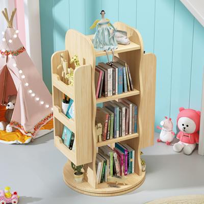 China Shelf 360 Rotating Bookshelf Expandable Swivelling Storage Tower Winning Revolving Organizer for Kindergarten Family for sale