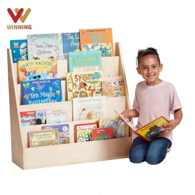 China Kids Bookshelf Floor-To-Floor Eco-Friendly Baby Picture Book Rack Simple Student Small Bookshelf Storage Rack For Montessori School for sale