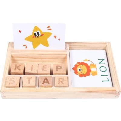 China Mathematics Teaching Aid Wooden Spelling Word Game Kids Early Educational Toys For Children Learning Material Wooden Toys Montessori Alphabet Puzzle for sale