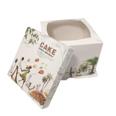 China Recycled Materials Professional Custom Logo Printing Disposable Take Away Individual 1kg Cake Packing Box for sale