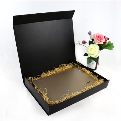 China Luxury Magnetic Paper Gift Box Recycled Paper Cardboard Packaging Box Custom Logo Large Black Magnetic Laptop Materials For Notebook for sale