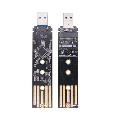 China USB3.1 Typc-A Adapter Card Hard Disk Box M.2 NVME NGFF Protocol 2 SSD to Dual in 1 YM725 for sale