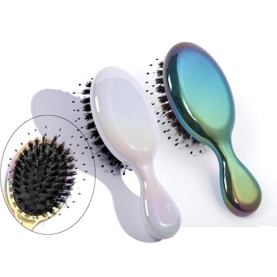 China New Promotion Home Travel Salon Design Customized Logo Newest Fashion Laser Exterior Hair Brush Portable Small Hair Comb For Girls for sale