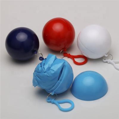 China Eco-friendly Convenient Promotional Ball Pack Pocket Poncho Raincoat For Gift for sale