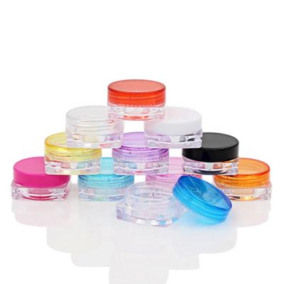 China Wide Selection Of 99 Pieces 3g Makeup Containers Empty Sample Clear Plastic Containers With Lids Cosmetic Jars for sale