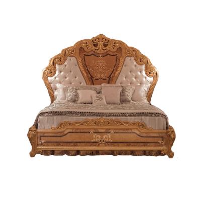 China Hand Carved Antique Royal European Style Bedroom Furniture Classic Solid Wood Bedroom for sale