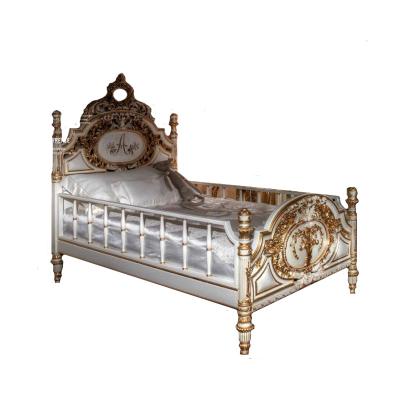 China Hand Carved Flower Hot Sale 1.2M 1.5M Crib Bedroom Sets Solid Wood Bedroom Furniture for sale