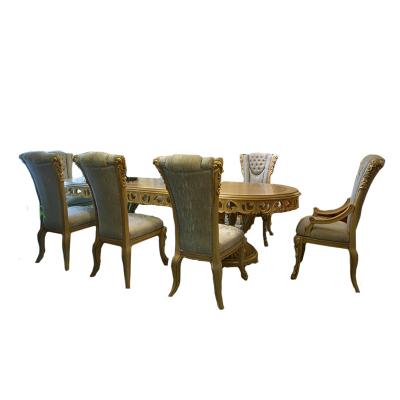 China Hand Carving Luxury Wooden Dining Room Furniture Restaurant Chairs Set Of 8 Dining Tables for sale