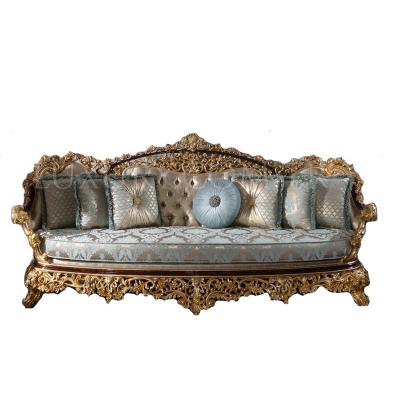 China Hand Carved European Style Sofa Set Birch Living Room Furniture Luxury Sofas for sale