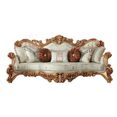 China Hand Carved French Style Velvet High Quality Wood Carved Luxury Fabric Sofa Set Living Room Furniture for sale