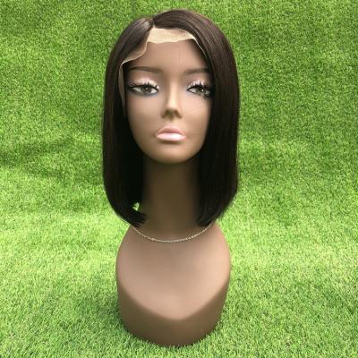 China Silky Straight Wave Hair Bob Haircut Wig Lace Headband With Baby Hair Straight Hair for sale