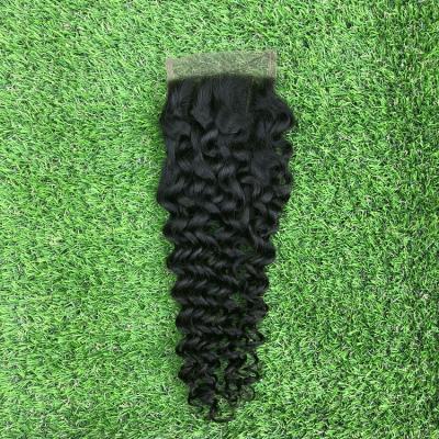 China Hot Sale Hair Bundles 2018 Brazilian Curly Hair Closure Piece Lace Up Closure 1B In Mozambique 100% Virgin Brazilian Hair Closure Piece for sale