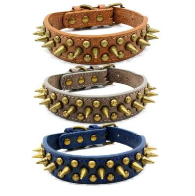 China Fashion DETACHED PU Rivet Dog Collar PU Leather Pet Collars Leashes For Dogs for sale