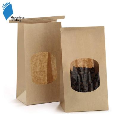 China Recyclable Window Kraft Paper Fast Food Packaging Plastic Cookie Paper Bags for sale