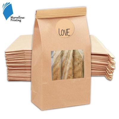 China Hot Sale Environmentally Friendly Food Recyclable Carry Kraft Paper Bag For Bread for sale