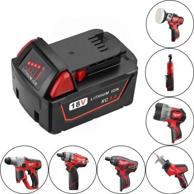 China 2021 NEW 18V 12800mAh Home Appliances Li-ion Tool Battery For Milwaukee M18 m4 b2 Battery Plastic Case Powered Jack for sale