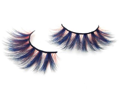 China Long Natural Faux Mink Eyelashes Colored Lashes 3D Mink Eyelashes Private Label Wholesale Price for sale