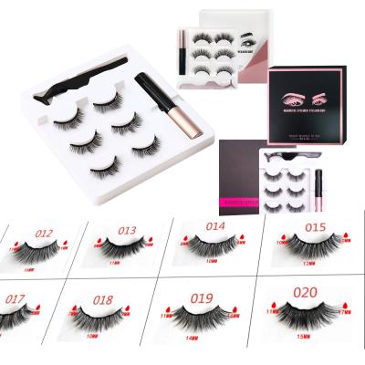 China Natural magnetic eyeliner and magnetic lashes wholesale magnetic 3d lashes 3 pair lashes with eyeliner for sale