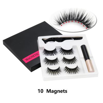 China Natural Magnetic Eyelashes Sets Wholesale Vendor Eyelash Packaging Full Strip Lashes Magnetic Faux Mink Lashes Wholesale Vendor for sale