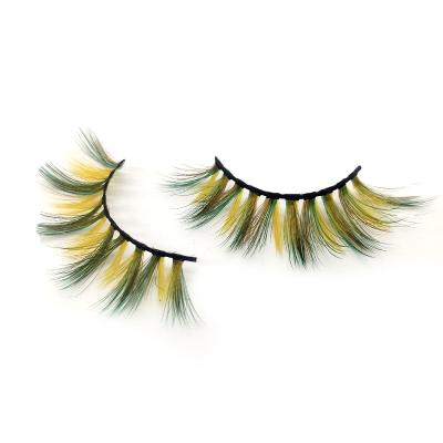 China Custom Colored Eyelashes Cross Colored Wholesale Thick High Quality 3d Color False Eyelashes Mink Lashes For Party Long 30% for sale