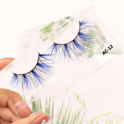 China 25MM Colorful Lashes 3D Silk Colored Strip Eyelashes for sale