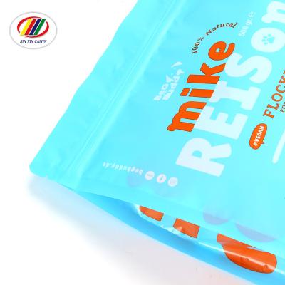 China Manufacturers Custom High Quality Color Compound Plastic Bag Recyclable With Window Flat Bottom Transparent Zipper Bag Packaging Dog Food for sale