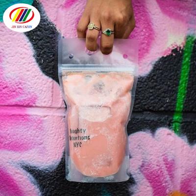 China Moisture Proof Clear Drink Doypack Stand Up Ziplock Custom Logo Printed 500ml Drink Pouches for sale