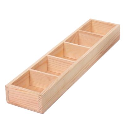 China 2021 Modern Wooden Succulent Planting Box Wholesale Tray Rectangle Container Small Flowerpot Planter Flower Pot for sale