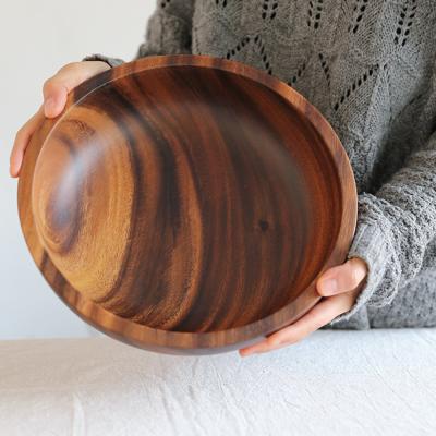 China Practical Household Kitchen Salad Bowl Fruit Decoration Wooden Bowl for sale