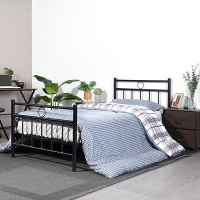 China Esschert Design 198*92.5*88cm Modern Black Metal Platform Single Bed Frames for sale