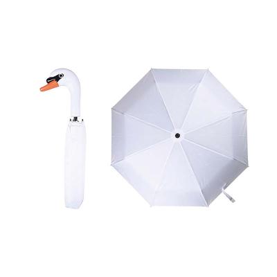 China 2022 30%OFF Minimalist TP301 High Quality Waterproof Foldable Umbrella With Swan Handle Fashion Umbrella for sale