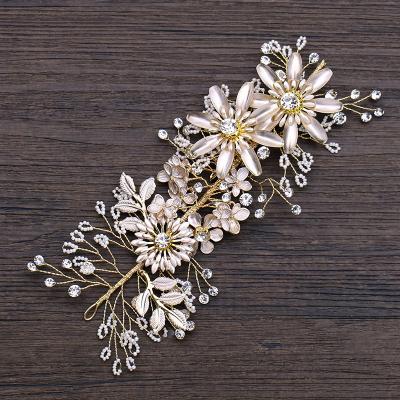 China Crystal Flower Head Clip Hair Clip Accessories Fashion Wedding Bridal Clear Bridesmaid Gold Bridal Beautiful for sale