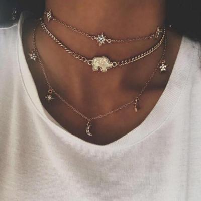 China FASHIONABLE Necklace Gold Star Moon Necklace Elephant Chain Necklace for sale