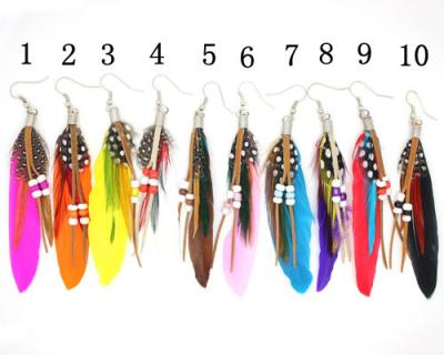 China Indian Wholesale BOHEMIA Fashion Feather Earrings For Young Girls for sale