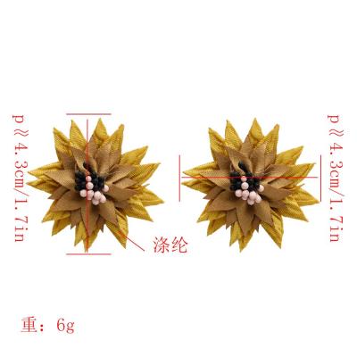 China Cute Fashion Fabric Flower Stud Earrings For Women Boho Wedding Party Gift 4 Colors Korean Earrings for sale