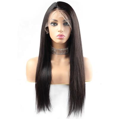 China Cheap Brazilian Remy Hair Prepluck Hairline Natural Long Silky Straight 4X4 Lace Closure Wigs Black 100% Human Hair for sale